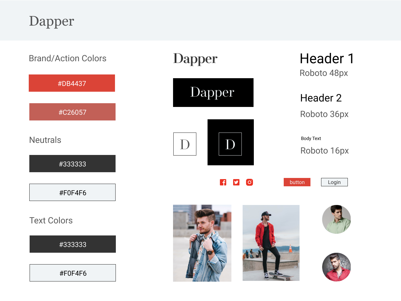 dapper stylesheet with styles for images fonts and colors